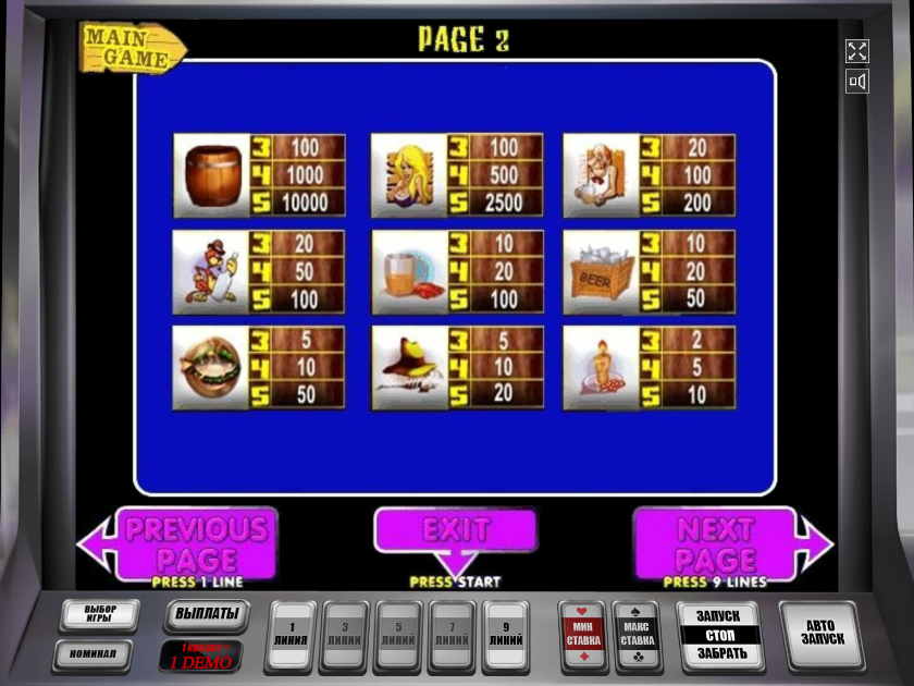 Символы Лаки Дринк Выплаты Черти